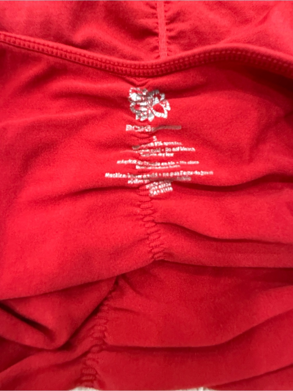 BCBGeneration Red Ruched Spaghetti Strap Tank - Picture 2 of 4